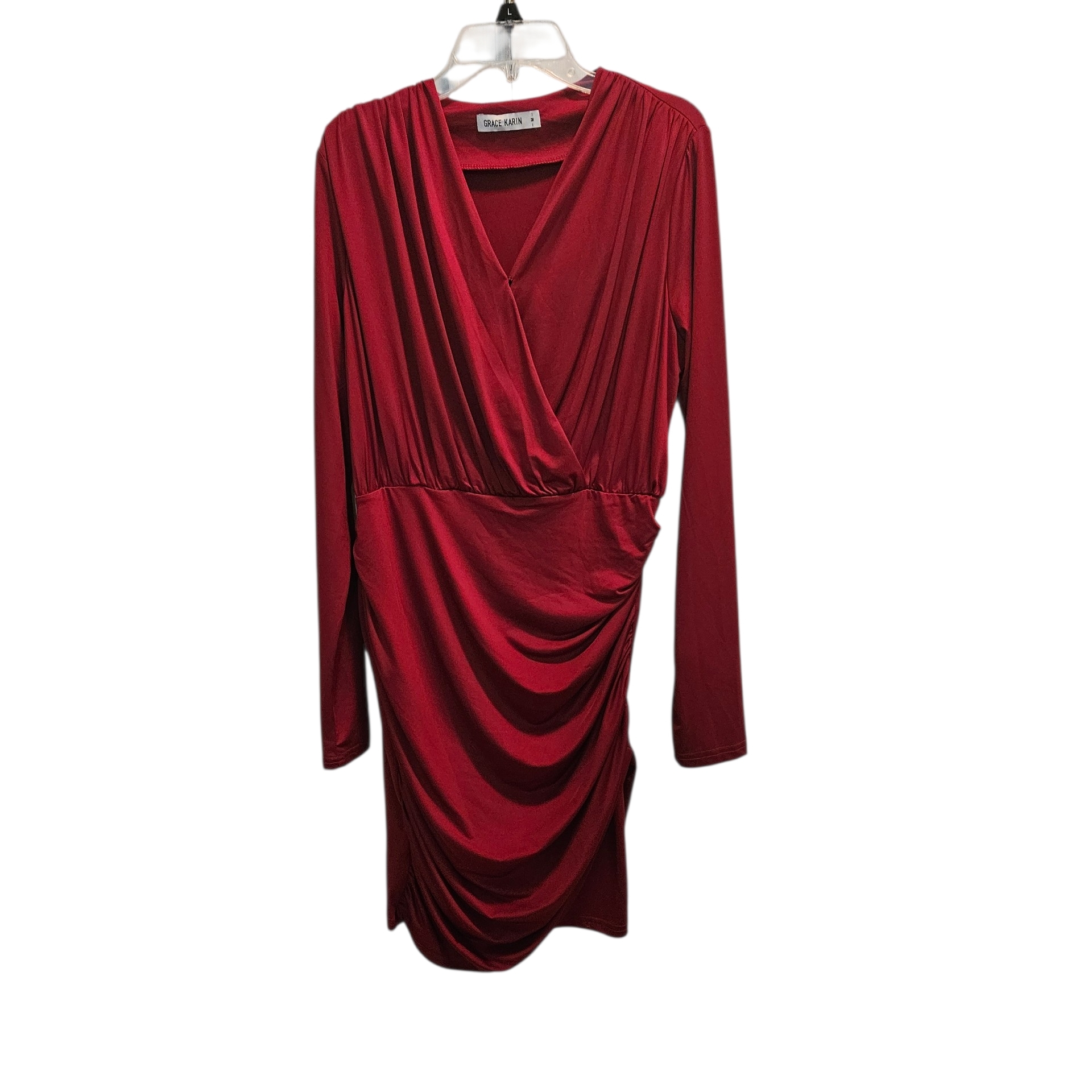 Grace Karin Elegant Red Long Sleeve Dress